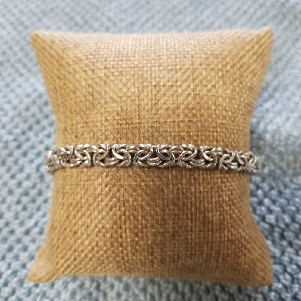 ITALIAN STERLING SILVER WOVEN BYZANTINE BRACELET